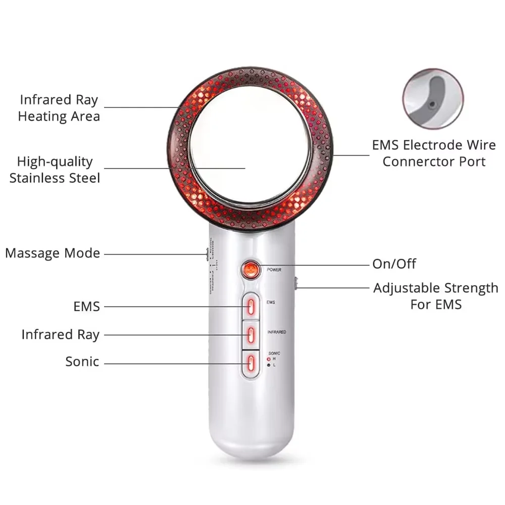 3 in 1 Cavitation Ultrasonic Machine Weight Loss Microcurrent EMS Body Slimming Massager Fat Burner Cream Gel