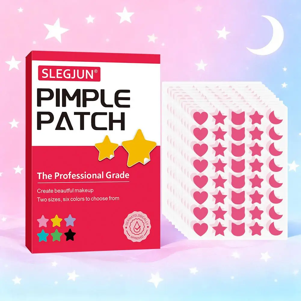 200 pçs pe acne remendos espinha remendo invisível cuidados com o rosto bonito estrela & coração em forma misturado para espinhas manchas pele-amigáve