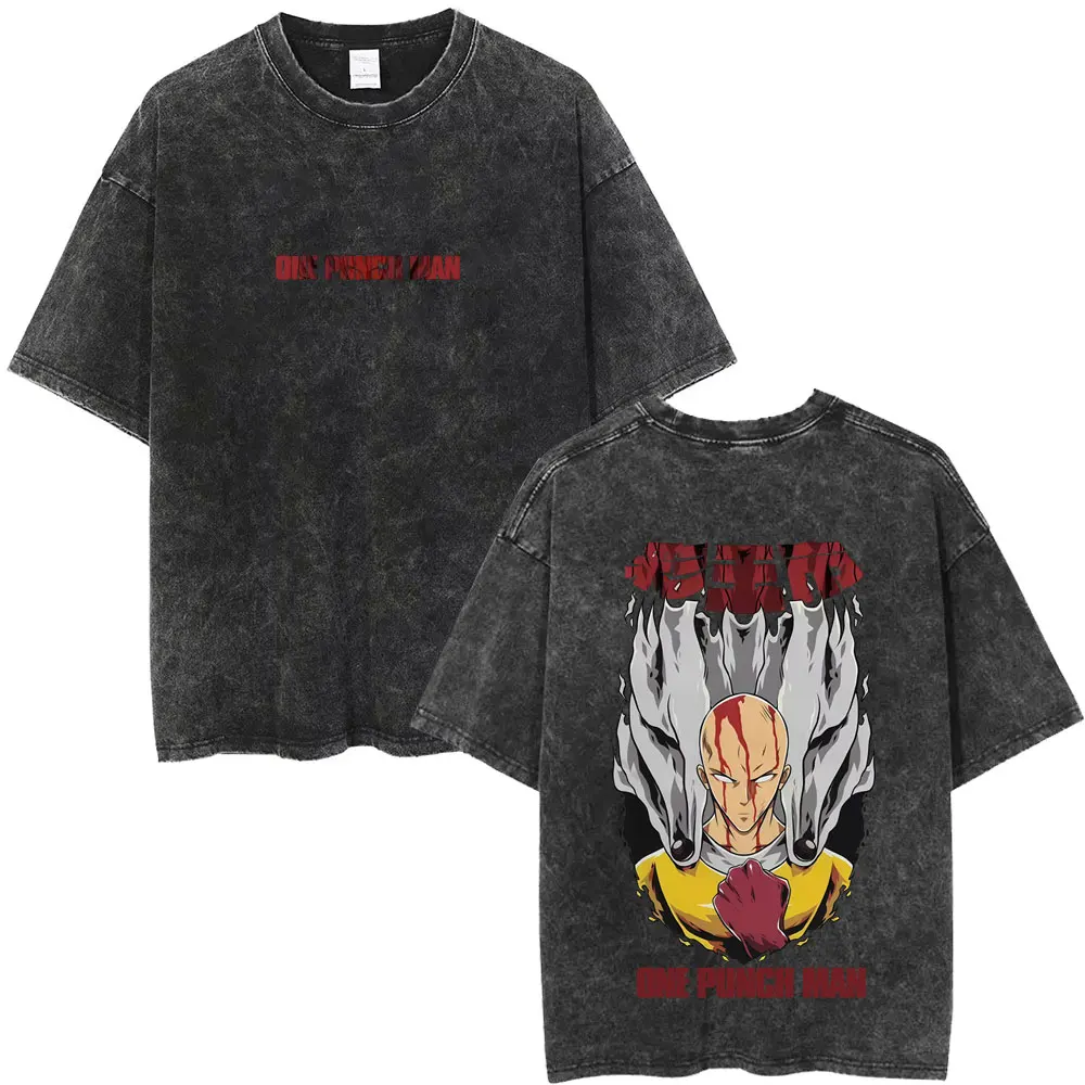 غسلها خمر أنيمي واحد لكمة رجل Genos الجرافيك تي شيرت الرجال النساء موضة الكرتون مانغا تي شيرت الذكور عادية المتضخم تي شيرت #5