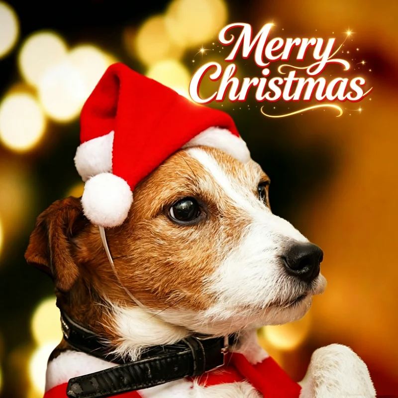 Red Plush Christmas Pet Santa Hat Soft Holiday Cap for Dogs And Cats Festive Party Costume Accessory Cute Photoshoot Decoration