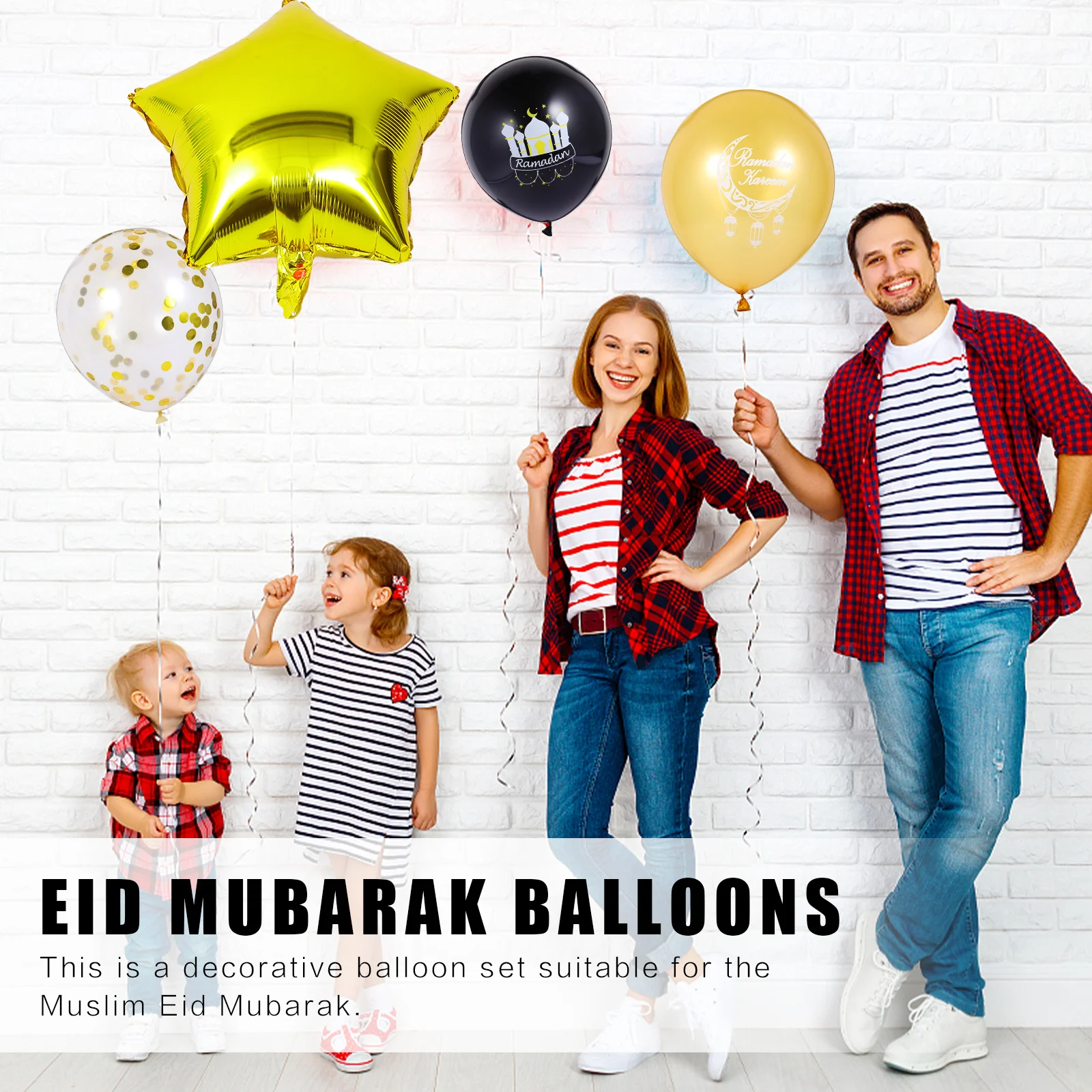

10 Pcs Stars and Moon Balloons Eid Mubarak Theme Decorations Party Festive Ornaments Adorable Layout Photo Props Exquisite Kit