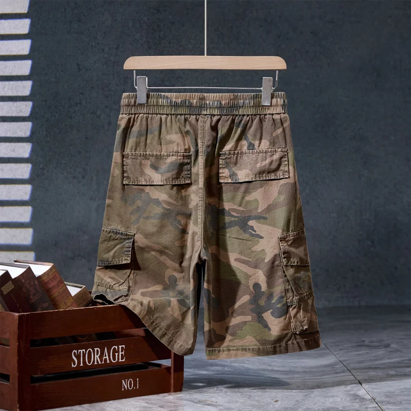 Летние мужские шорты в стиле ретро, повседневные, свободные, для активного отдыха, походов, альпинизма, спортивные, брюки с несколькими карманами на пять четвертей.