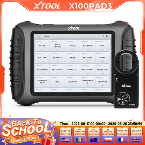 XTOOL X100 PAD3 V2.0 Elite lMMO Key Programmer AI Function OBD2 Car Diagnostic Tool All Key Lost Automotive Scanner 38 Resets FCA with KC100