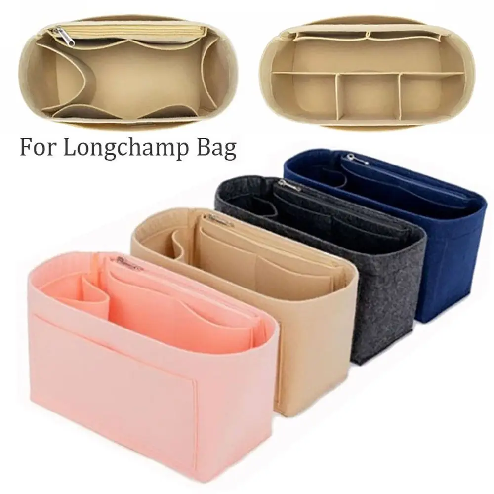 

For Longchamp Durable Felt Handbag Insert Bag Storage Organization Internal Bag Portable Bag Support Bag Organiser
