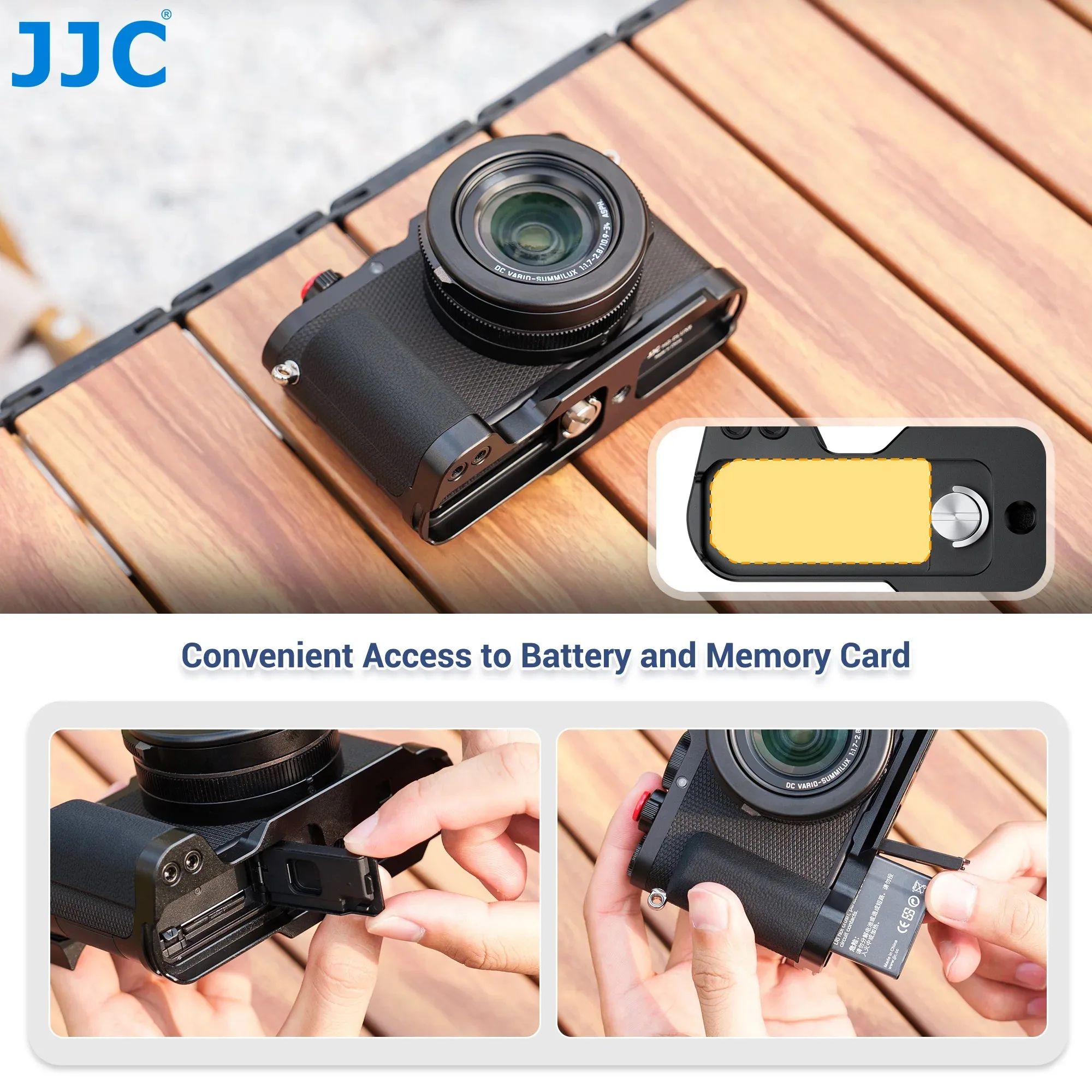 JJC L-شكل قوس مقبض مقبض معدني لكاميرا Leica D-LUX8 D-LUX 8 مع لوحة Arca سريعة الإصدار
