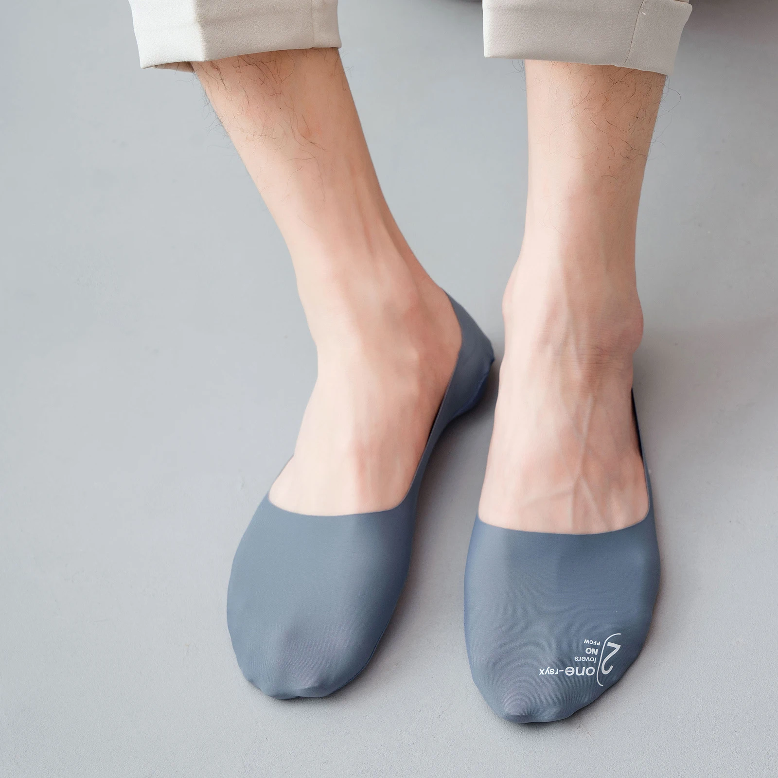 

Men's Socks Summer Thin One Body Clipable Cotton Sole Ship's Socks Solid Color Traceless Invisible Anti-Slip Low Tube Stockings