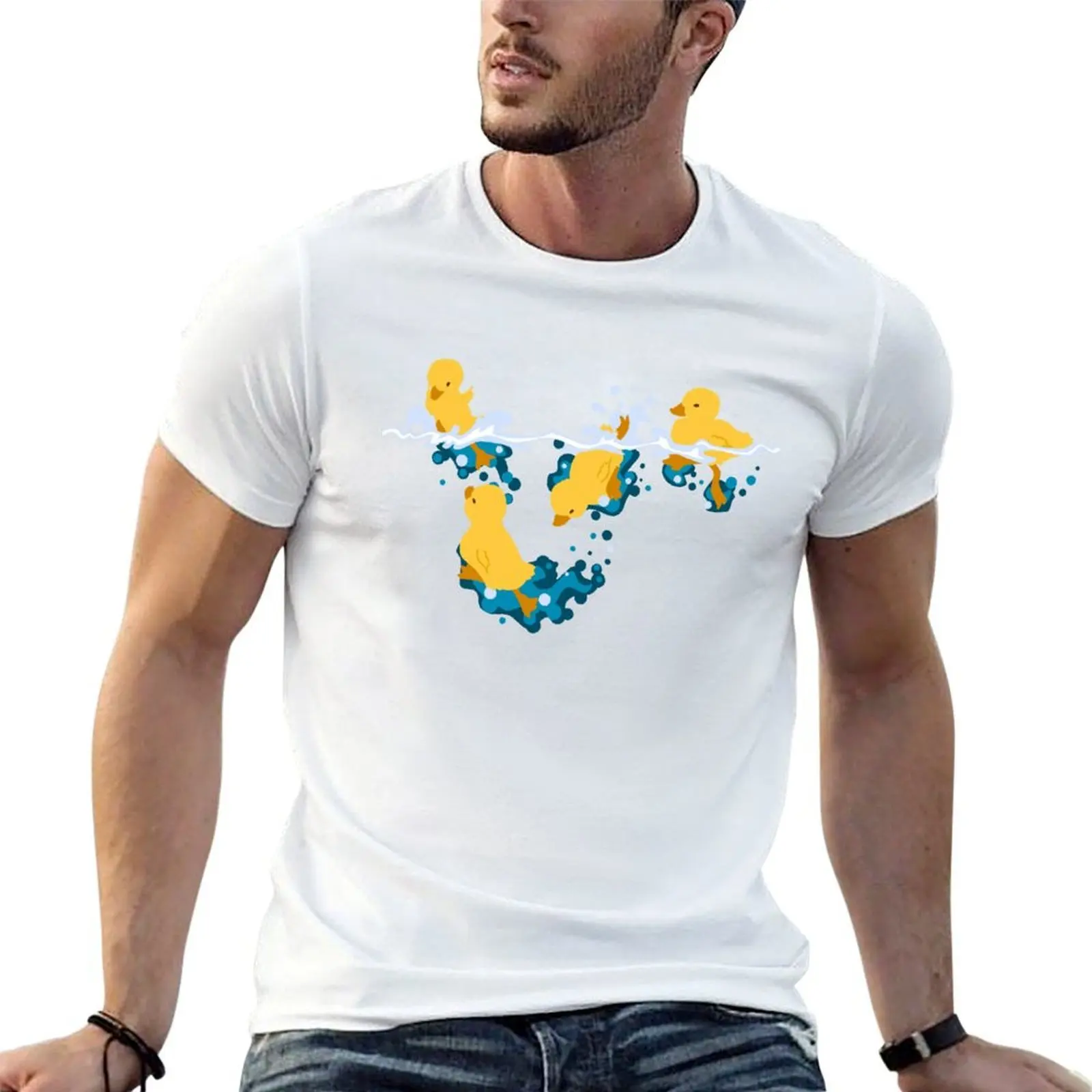 Happy Splashing Ducklings T-Shirt sports fans luxury t-shirt anime shirts men