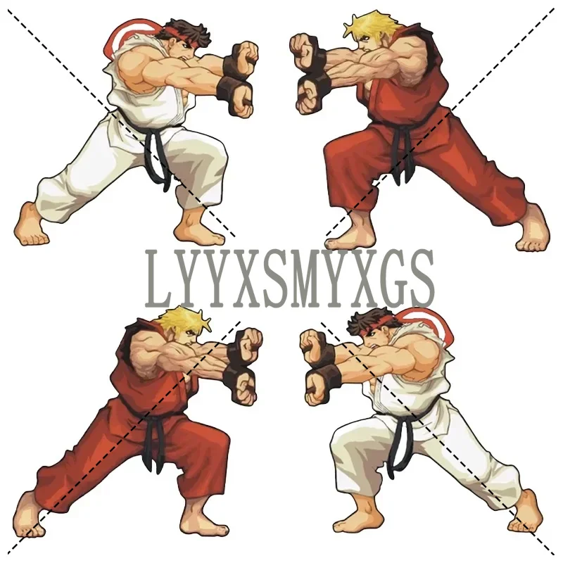 Personality Self-adhesive Arcade Game Ryu Ken Masters Car Sticker Automotive Window Bumper Waterproof Vinyl Decal Decorative