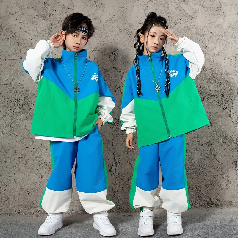 

Детская одежда Hip Ho pDance, мешковатая уличная одежда для мальчиков, спортивное пальто, брюки для девочек, одежда для джазовых тренировок, одежда для выступлений, одежда для рейва BL14547