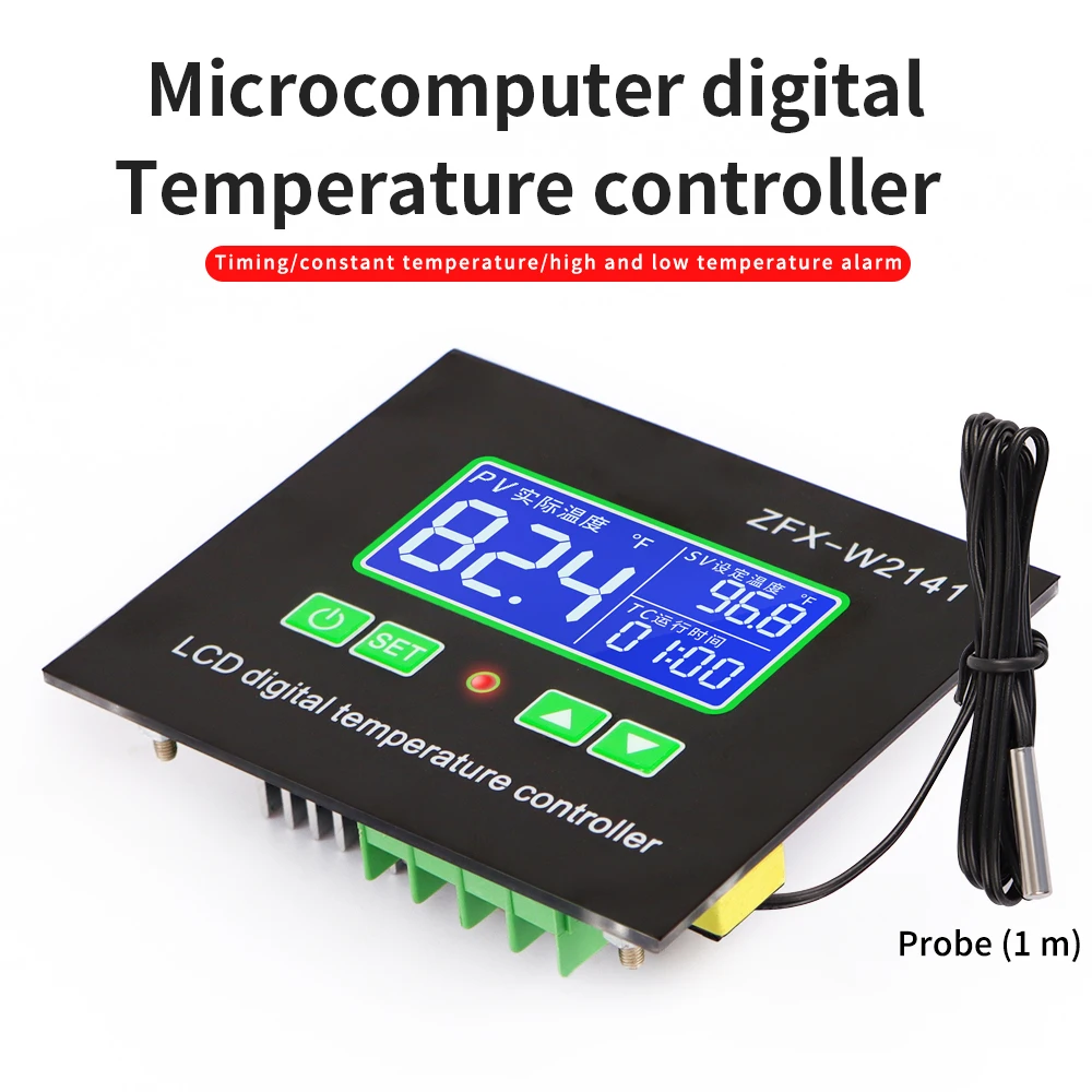 Controlador de Temperatura do Microcomputador Digital Lcd Termostato com Temporização Temperatura Constante Alarme de Alta e Baixa Temperatura