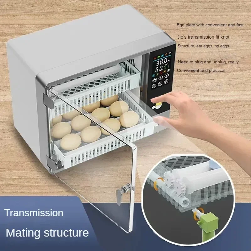 24 Eggs Capacity Automatic Home Intelligent Incubator Dual Power Supply Farm Incubator Chicken, Duck, Goose, Pigeon