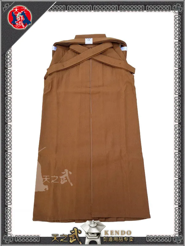 High Quality Brown Canvas Hakama Japanese Traditional Kimono Men\'s Trousers Kendo Iaido Taido Aikido Jodo Ryu-te Kyūdō Pants