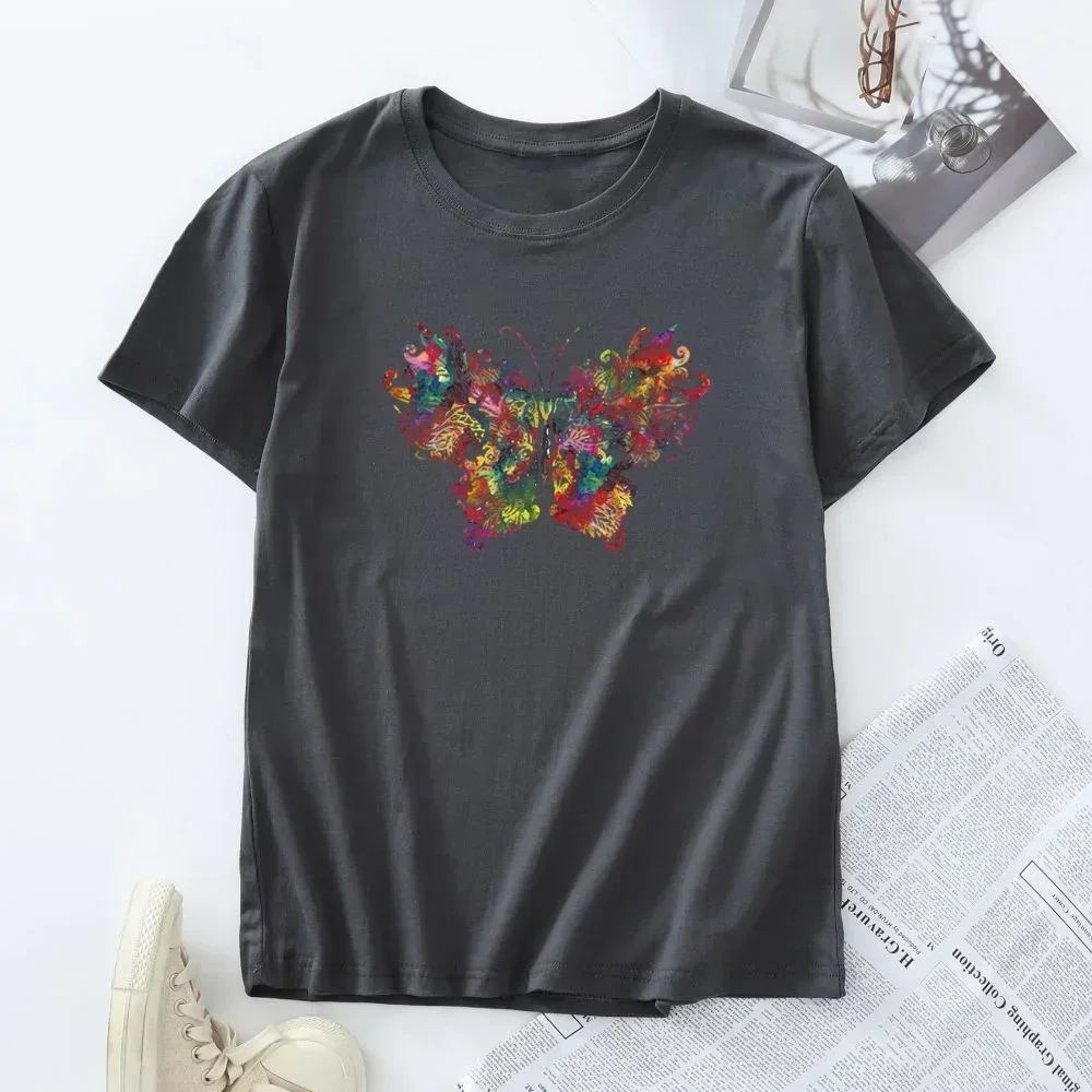 100% Cotton Plus Size Tees Women Summer T-shirt 2024 Female T Shirts Fashion Woman Tops Women's Short Sleeve Tshirt Clothing