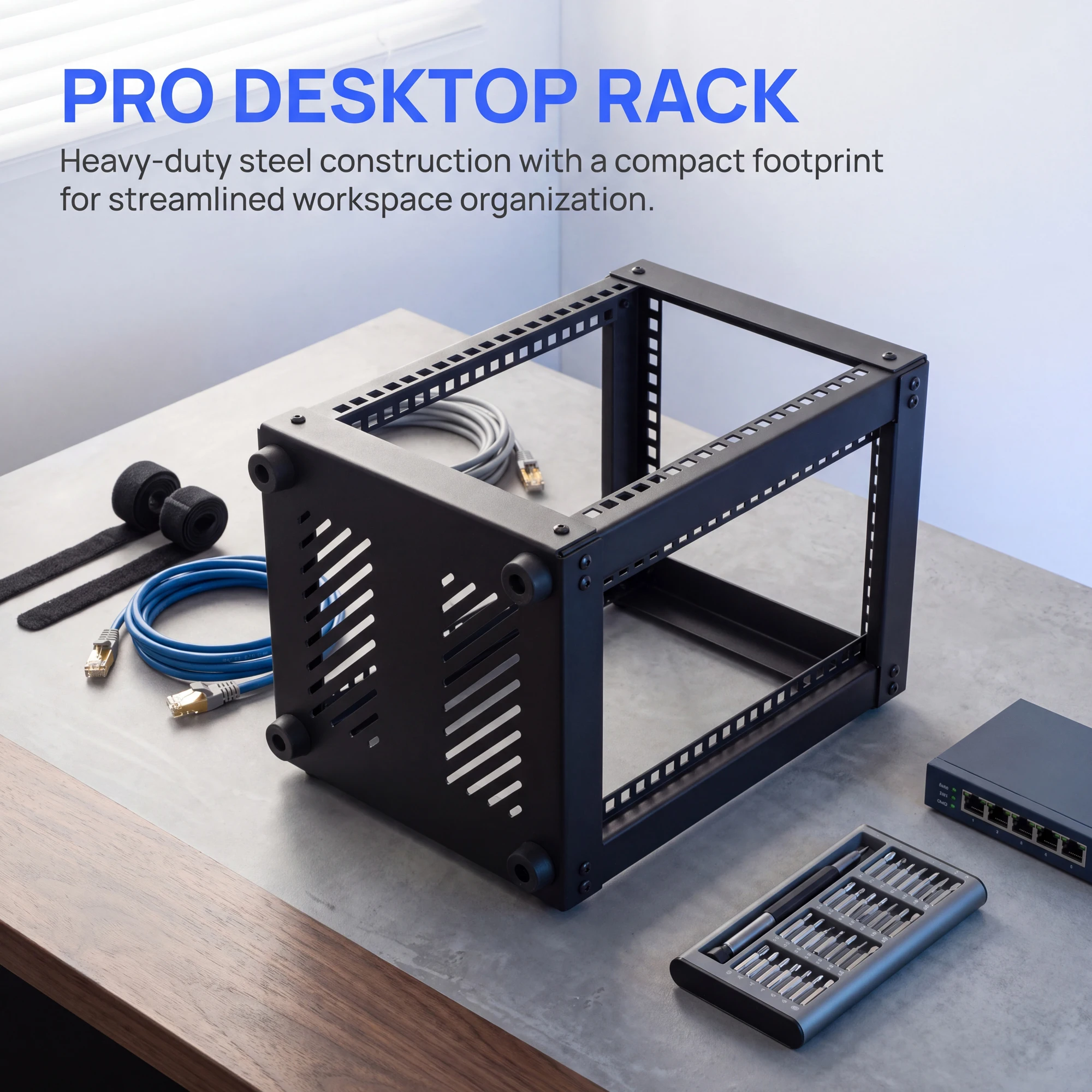 5U/6U/8U/9U/10U/12U Open Frame Network Rack With 1U Rack Shelves,Patch Panel, for 10-Inch Networking,Audio and Video Device