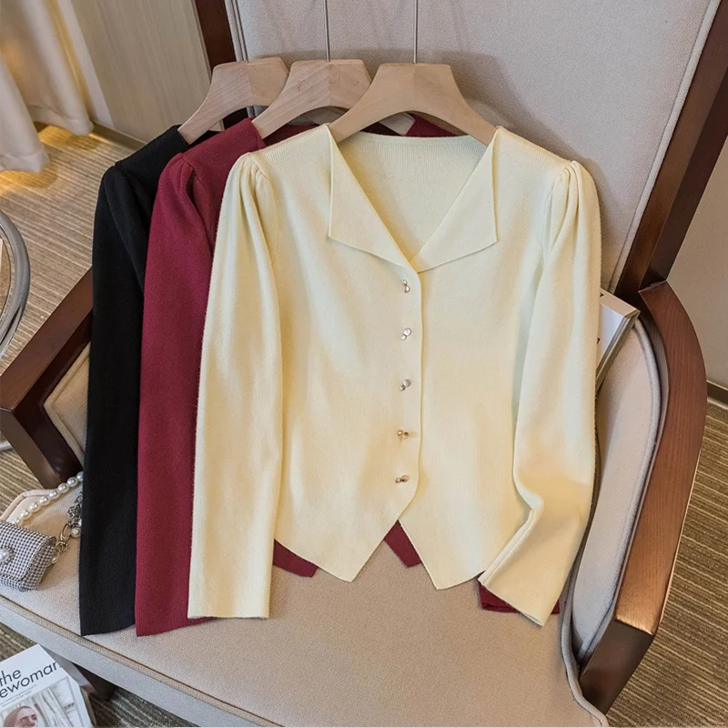 

Вязаный свитер Bla Long Sve для женщин больших размеров, корейская версия, свободный крой, осенняя новинка, топ для повседневной носки, стройнящий силуэт