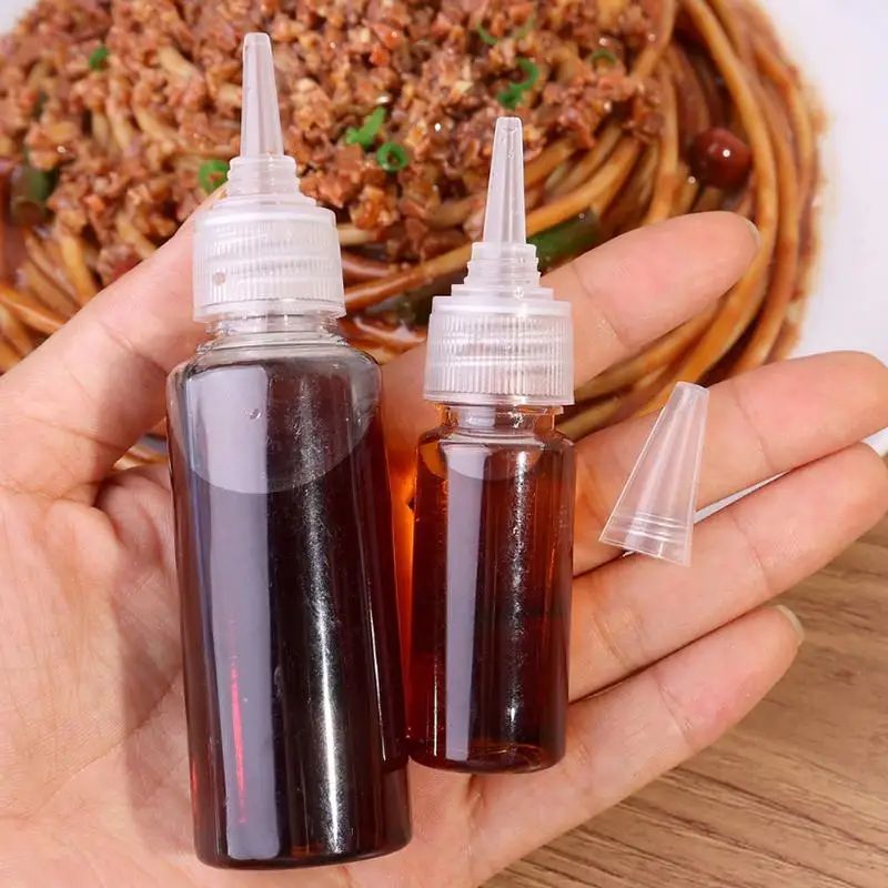 textureLeakproof Squeeze Sauce Bottle Multipack Refillable Plastic Containers for Condiment Baking Crafts Kitchen Use