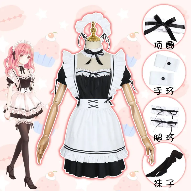 Miracle Nikki Lolita Cosplay Kostuums Loli Meid Kleding Zwarte Jurk Spel Cosplay Voor Halloween Vrouwen Meisjes