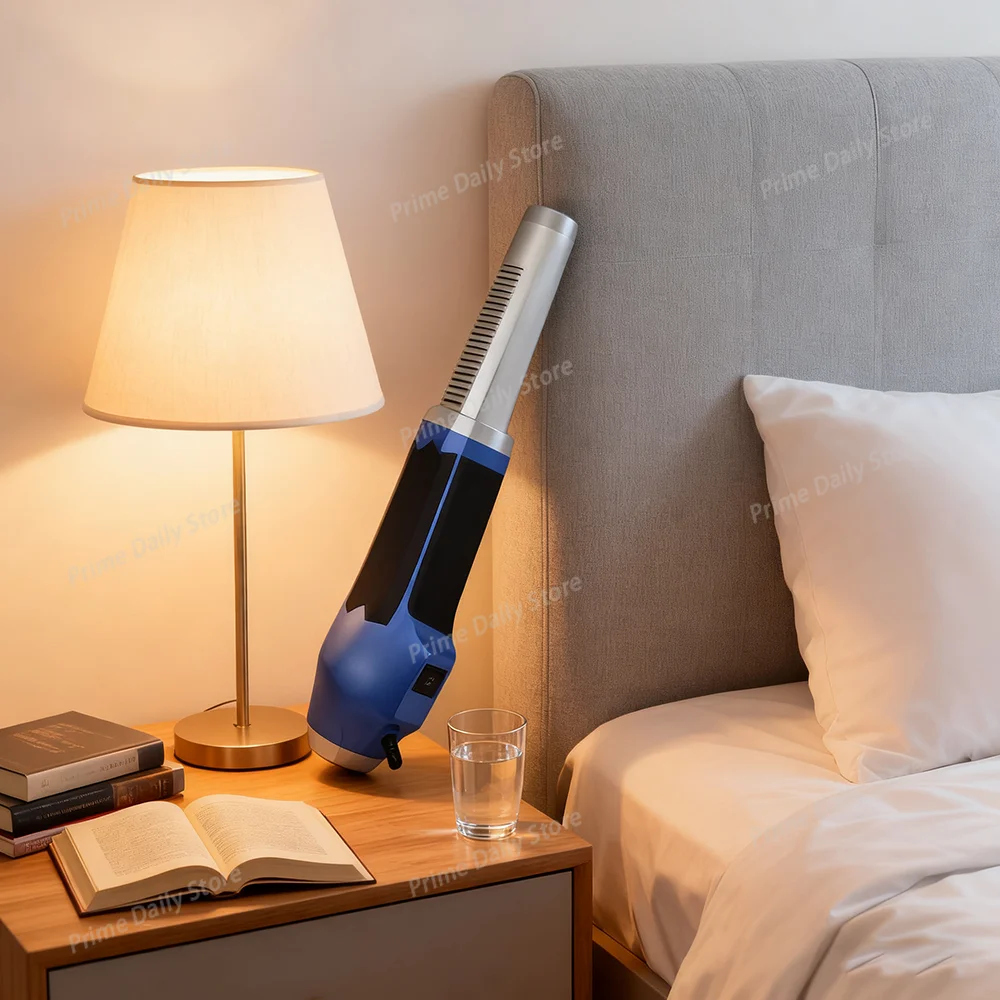 Terahertz Light‑Wave Pulse Hand Massager, Button‑Operated Meridian Massage Device with Red & Blue Light Therapy