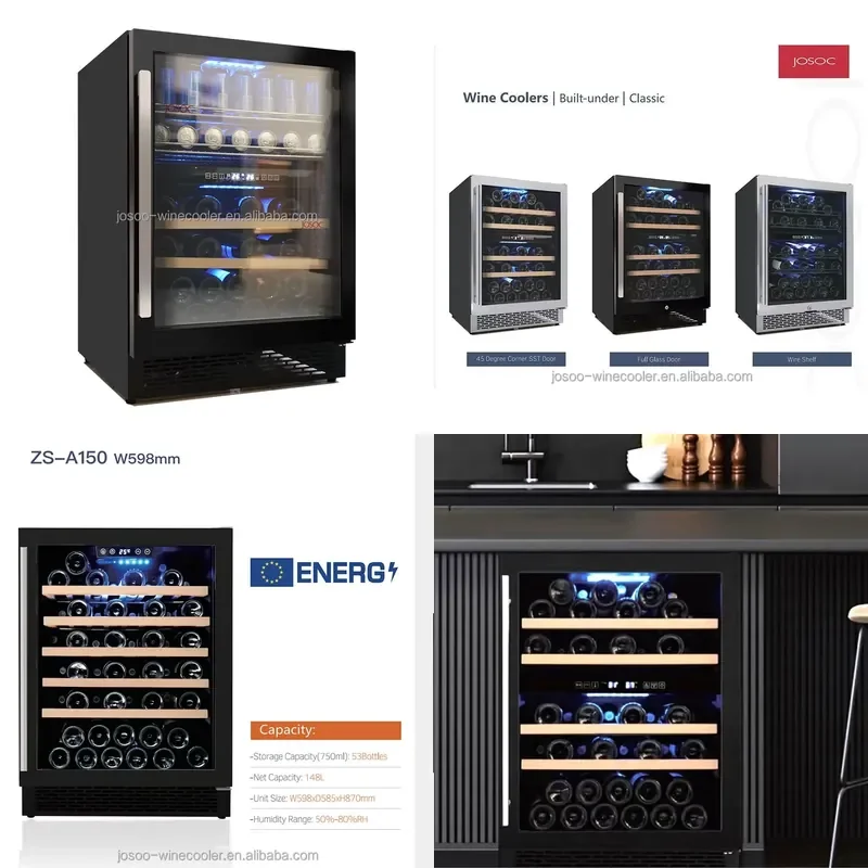 for Josoo Dual Zone 135L Built In Electric Wine Cooler with Compressor for Household and Hotel Use