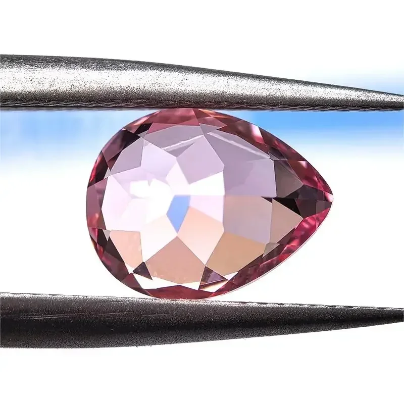 Lab Grown Sapphire Pear Shaped Sunrise Pink Color VVS1 Charms DIY Advanced Jewel Making Materials Selectable AGL Certificate