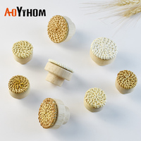 1Furniture Handle Wardrobe Wooden Handles Beech Rattan Drawer Knobs Kitchen Cupboard Door Handle Cabinet Dresser Pulls Hardware