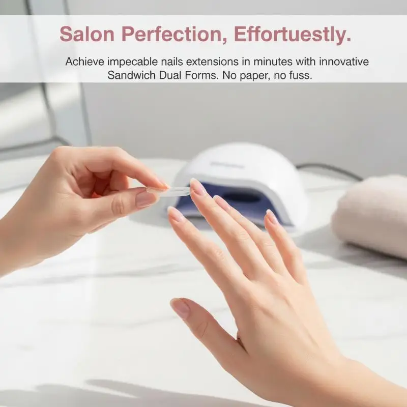 [J] 30pcs Nail Clear Rocket Shape Sandwich Dual Nail Forms Reusable Full Cover Dual Nail Molds Top & Bottom Quickly Extend Nails