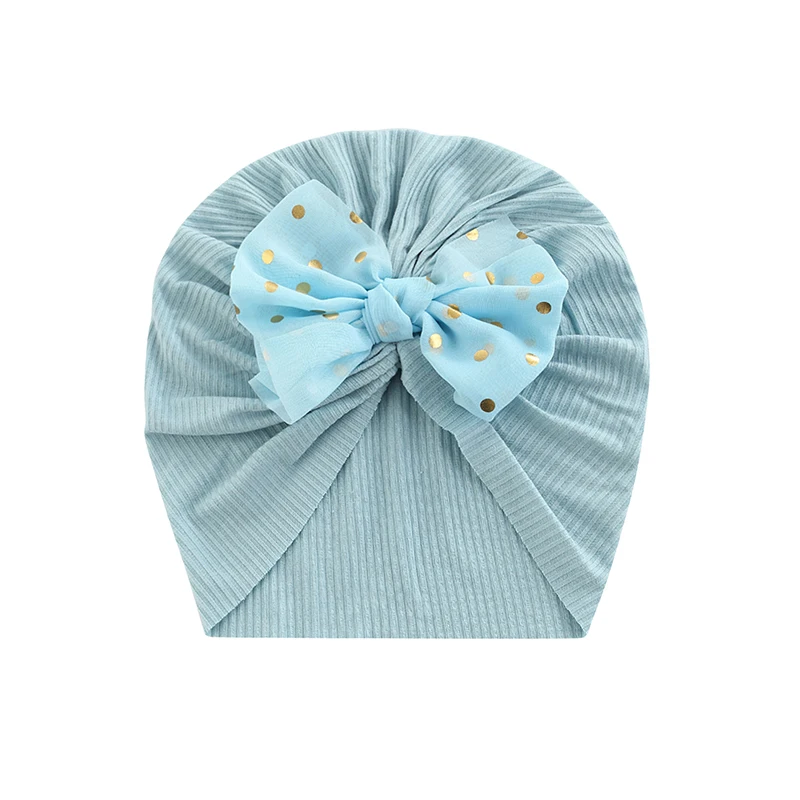 Cute Shiny Bowknot Hat Baby Hat Solid Color Baby Girls Boys Hat Turban Soft Newborn Cap Beanies Head Wraps baby Accessories