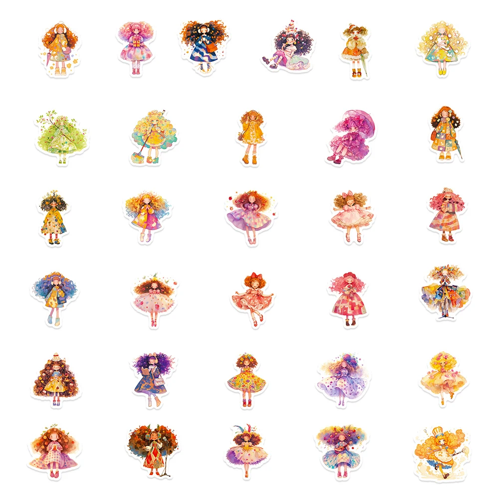 

10/30/56pcs Cute Cartoon Healing Style Girl Aesthetics Stickers Decoration Laptop Phone Case Diary Graffiti Sticker for Girl Kid