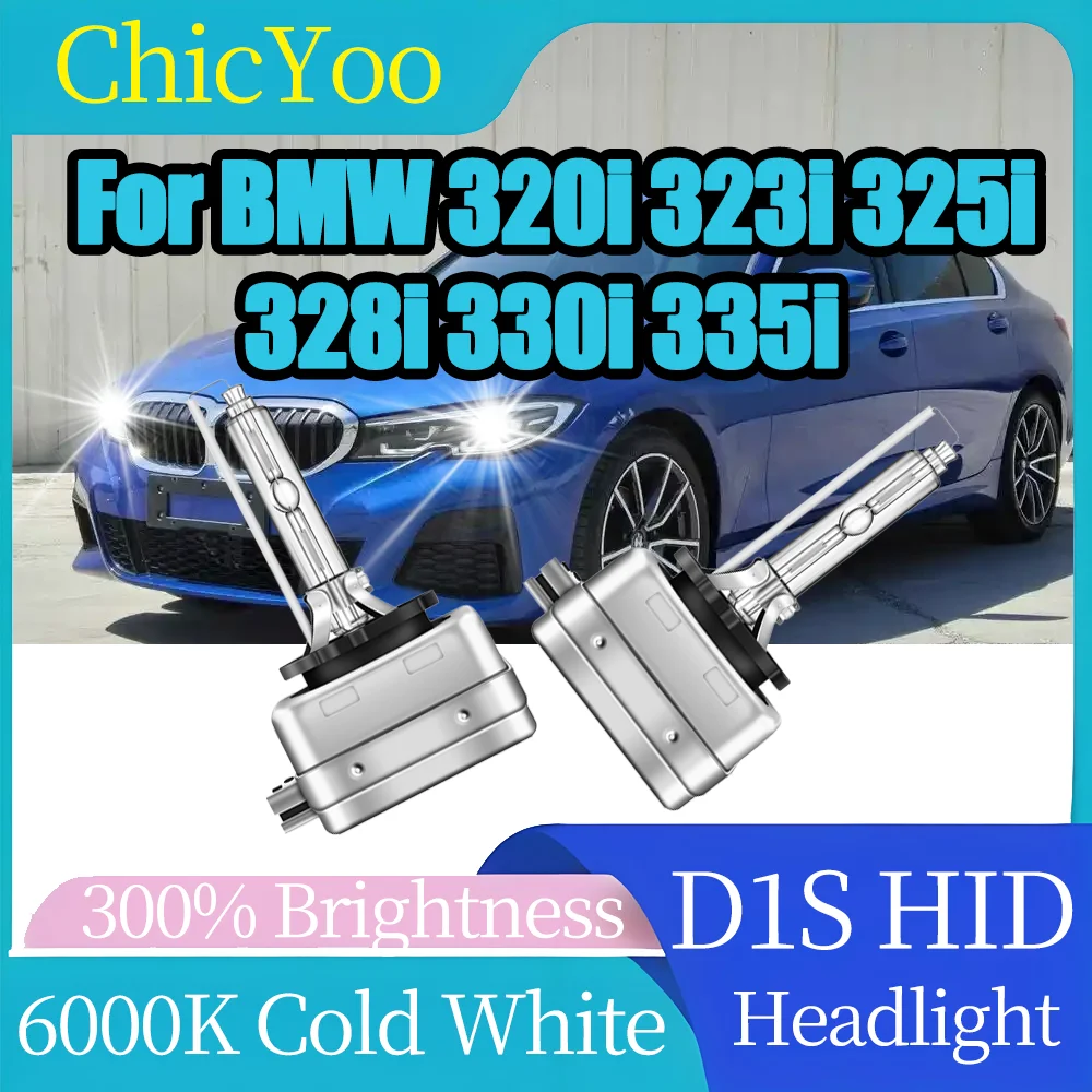 

2PCS Car Front Lights 20000LM D1S Xenon Headlight Bulbs 12V Car Lamps 6000K Super White For BMW 320i 323i 325i 328i 330i 335i