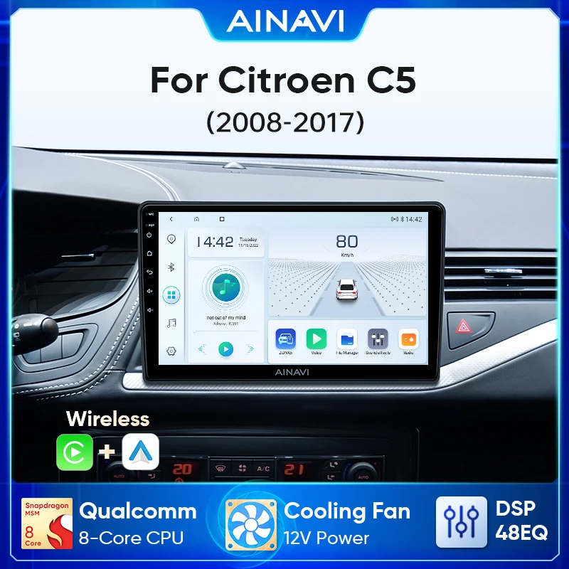 

Ainavi Android Car Radio Player for Citroen C5 2008-2017 Car Stereo Multimedia Video Android Auto WIFI Carplay GPS Audio 2Din