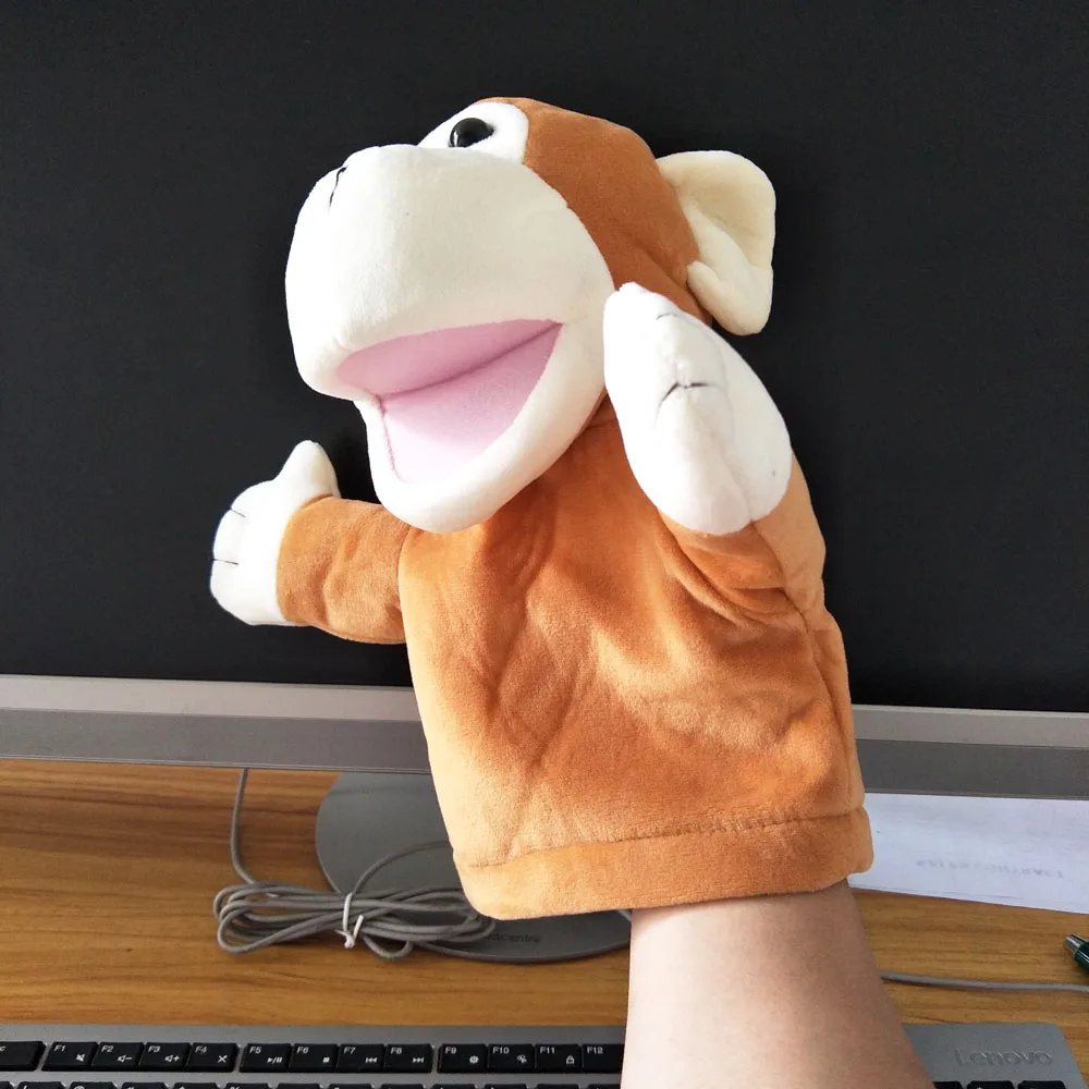 Offener Mund Affe Handpuppe Plüschtier Gefülltes Geschenk für Kinder Aufklärung Bildung