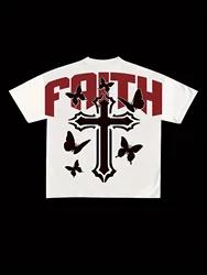 Faith Letter Funny Print Women T-Shirts Street Breathable Comfortable Short Sleeve Fashion Personality Tops Loose Sports T Shirt