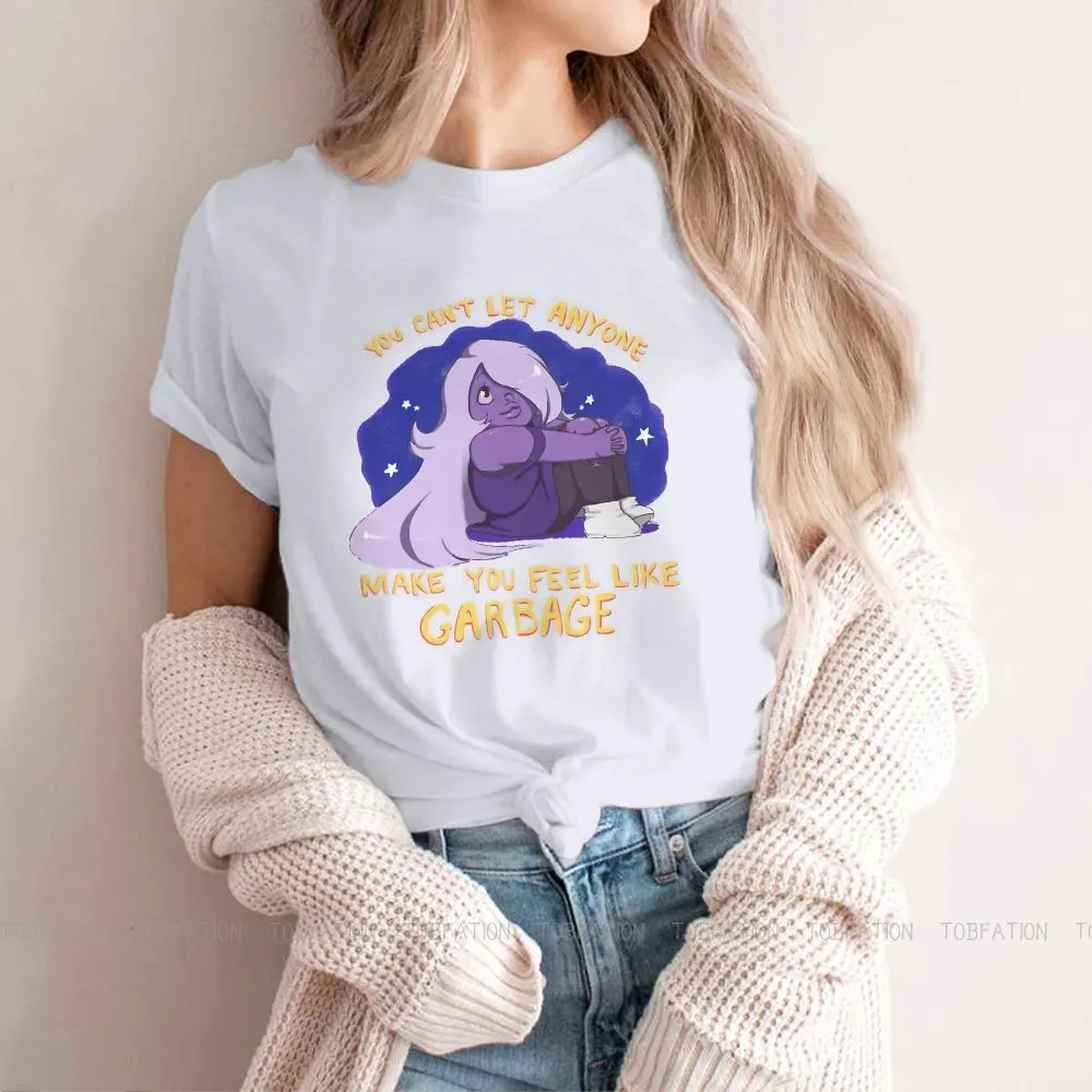 Amethyst TShirt Steven Universe American Animated Crystal Fabric Classic T Shirt Girl Clothes Individuality Fluffy Hot Sale