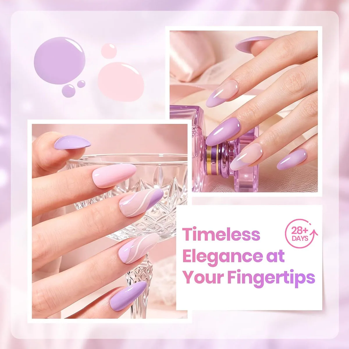 Mpow 1/5 Pcs Soft Pink Purple - Nail Art Pink Soft recension och pris