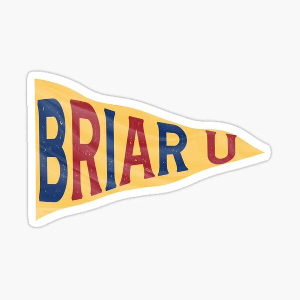 

briar university flag {off campus} Sticker for Laptop Decor Bedroom Car Cute Cartoon Art Fashionable Public Suitcase