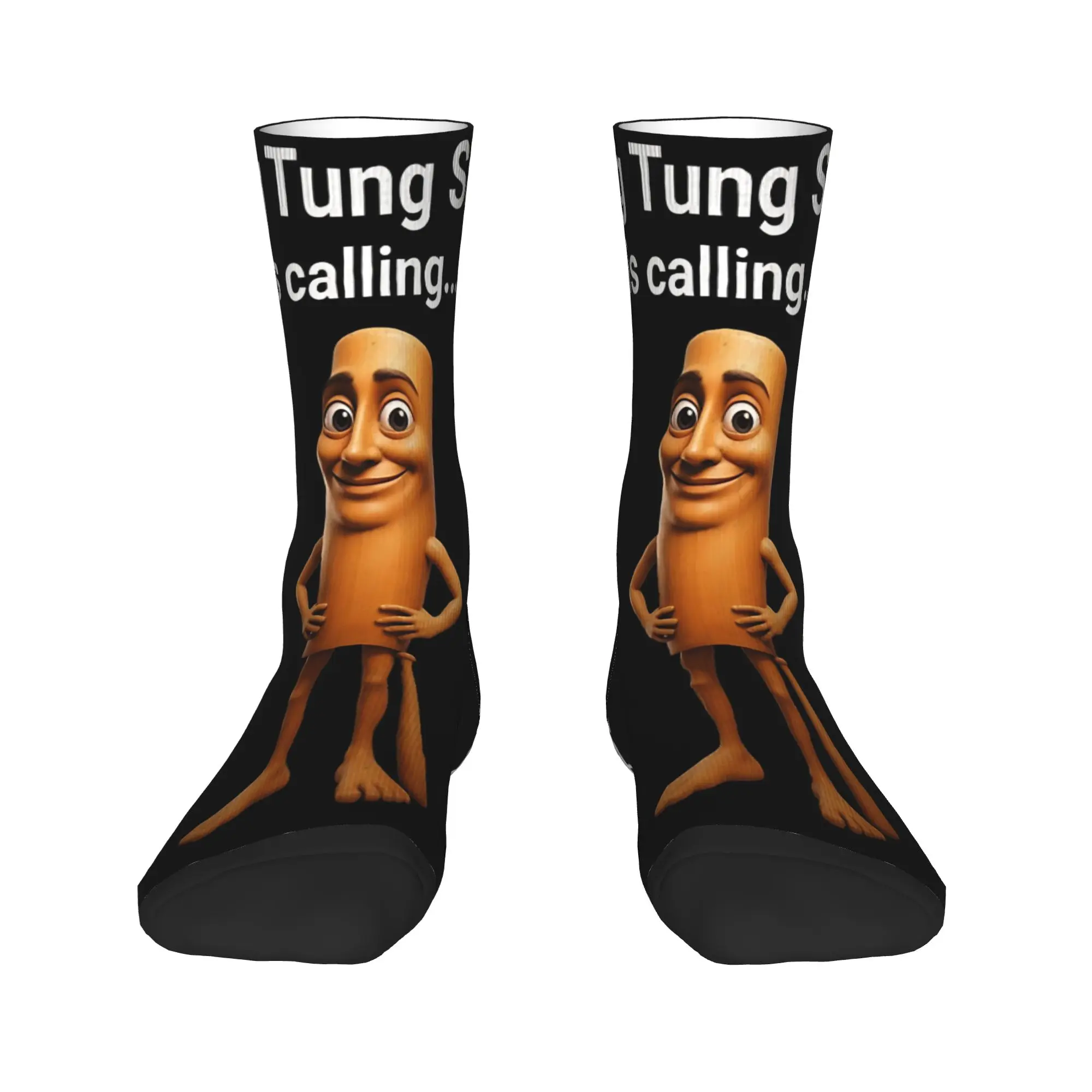 

Women Men Socks Tung Sahur Is Calling Funny Fishing Brainrot Meme Joke Stockings Spring Socks Custom Outdoor Sports Anti Socks