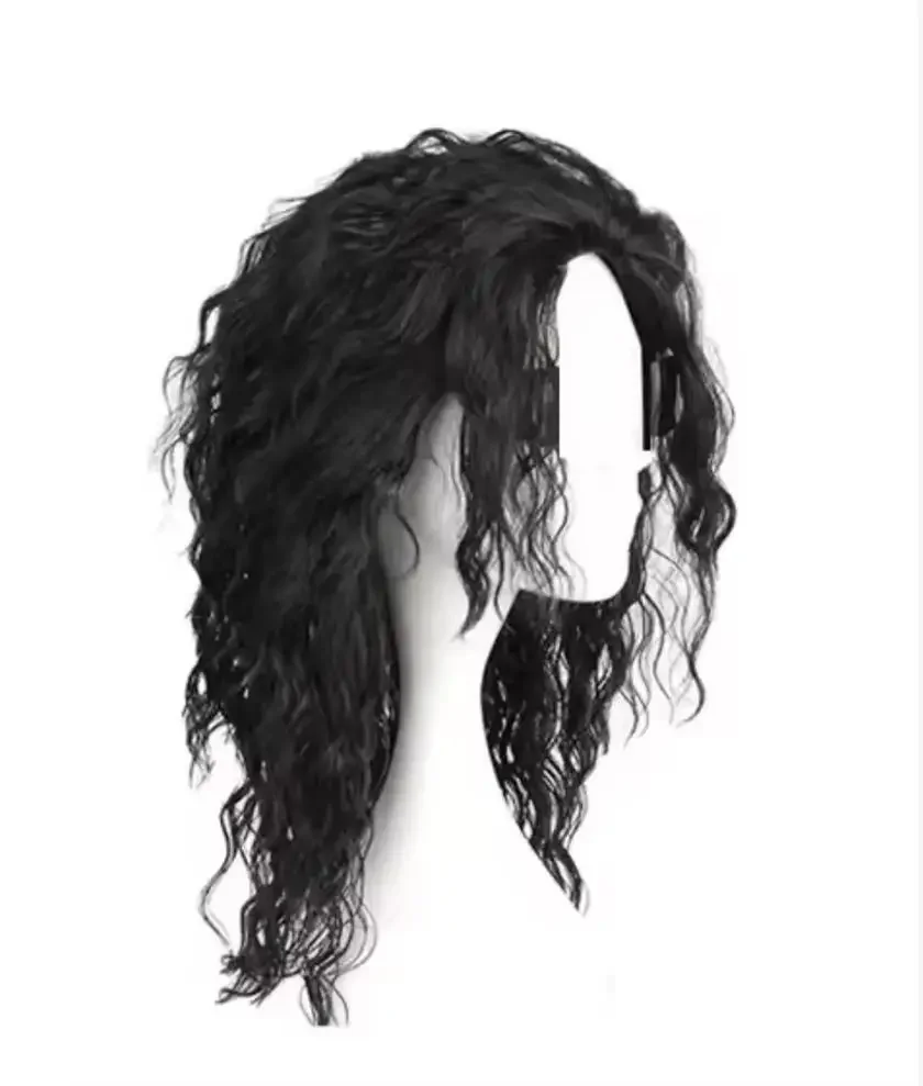 Anime Michael Jackson Cosplay Michael Cosplay Black Wig Michael Role Play Medium Long Curly Black Hair Wig Halloween Cos Wigs