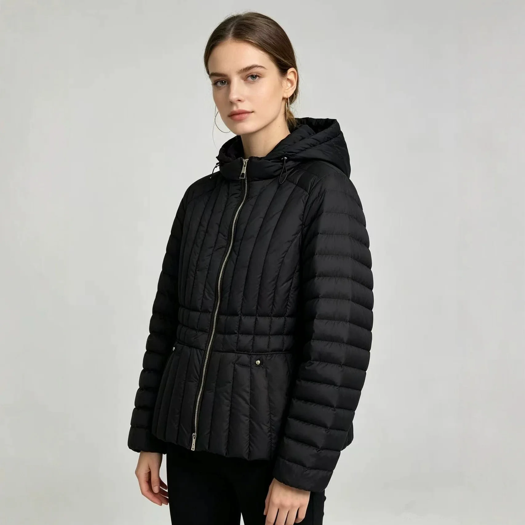 2026 Autumn/Winter New Women's Jacket Windproof Hooded Commuter Down Jacket
