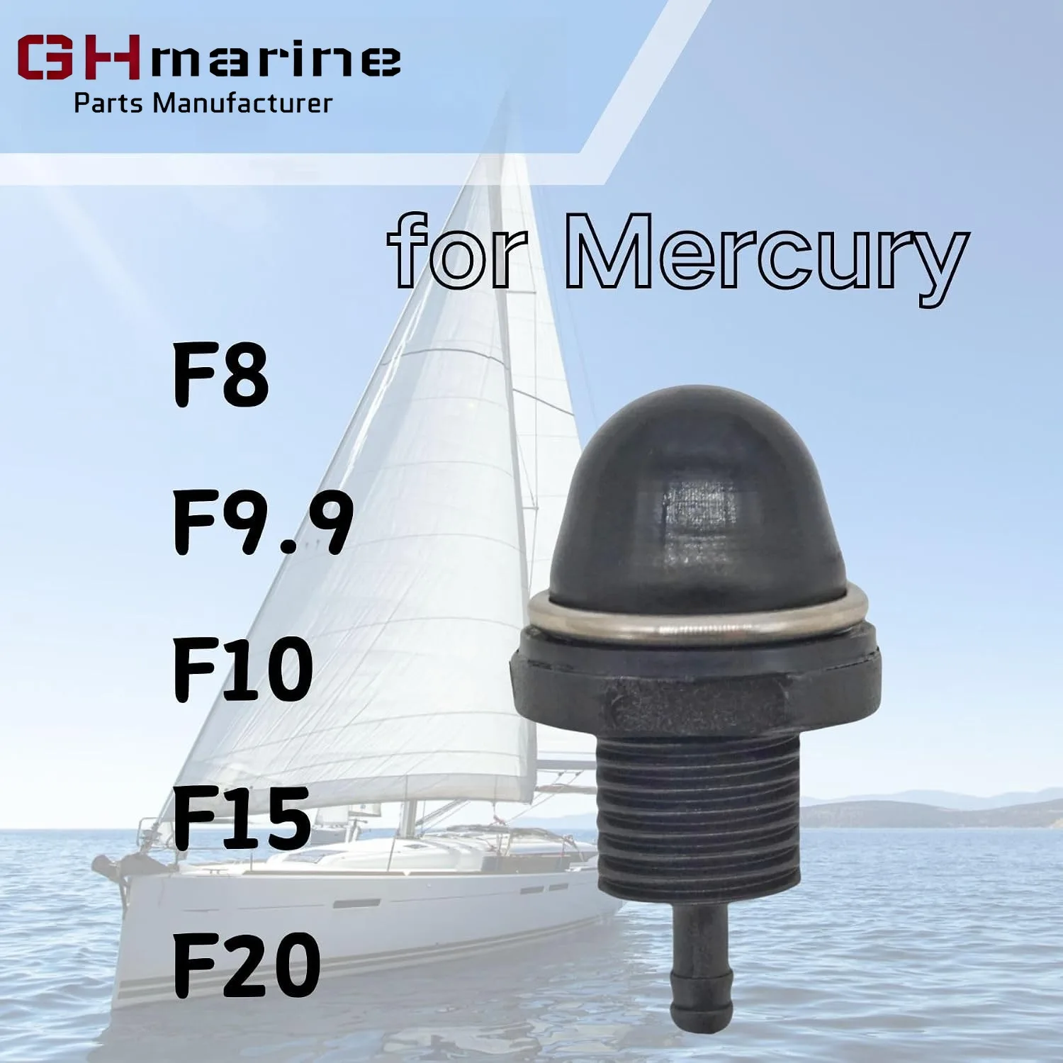 895124 Fuel Pump Priming Assembly for Mercury 8 9.9 10 15 20 HP 4 Stroke 2005-2008 Marine