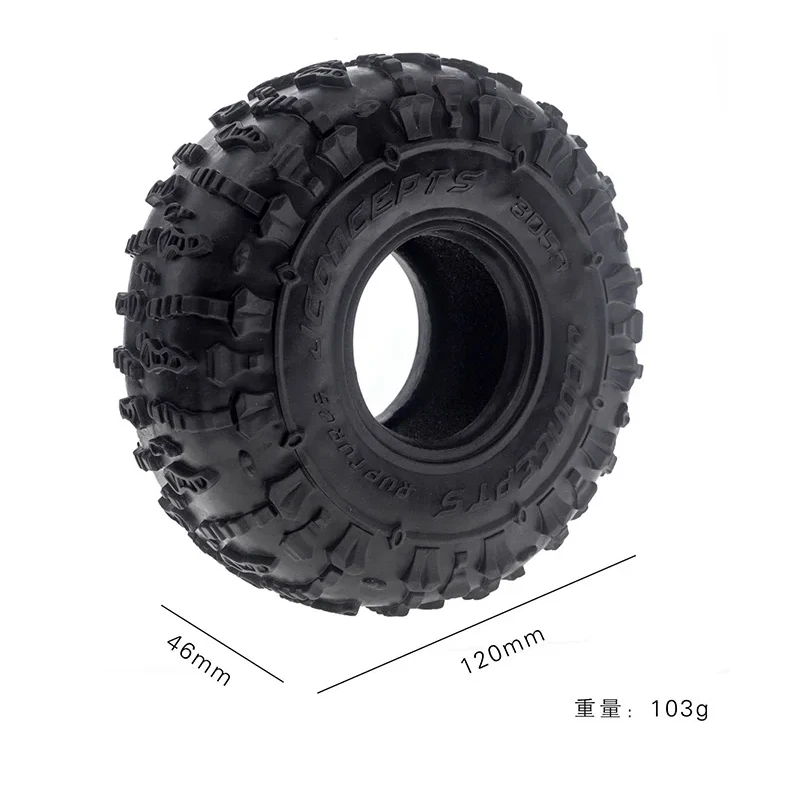 4pcs 1.9 Inch Jconcepts Rubber Tyre 1.9 Wheel Tires 123x49.5mm For 1/10 Rc Car Crawler Trax Trx4 Trx6 Axial Scx10 Axi03007 90046