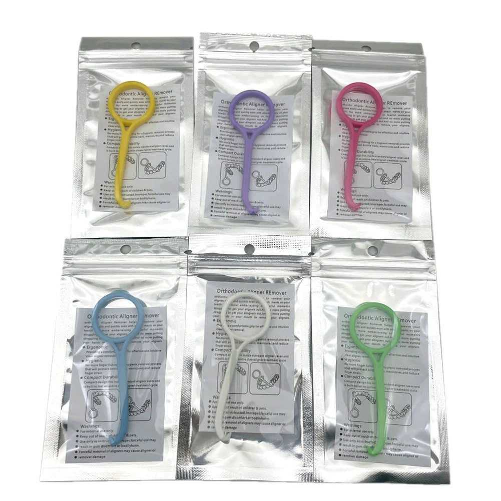 10 Packs Disposable Orthodontic Aligner Remove Hook Dental Invisible Brace Extractor Portable Plastic Tooth Socket Removal Tools