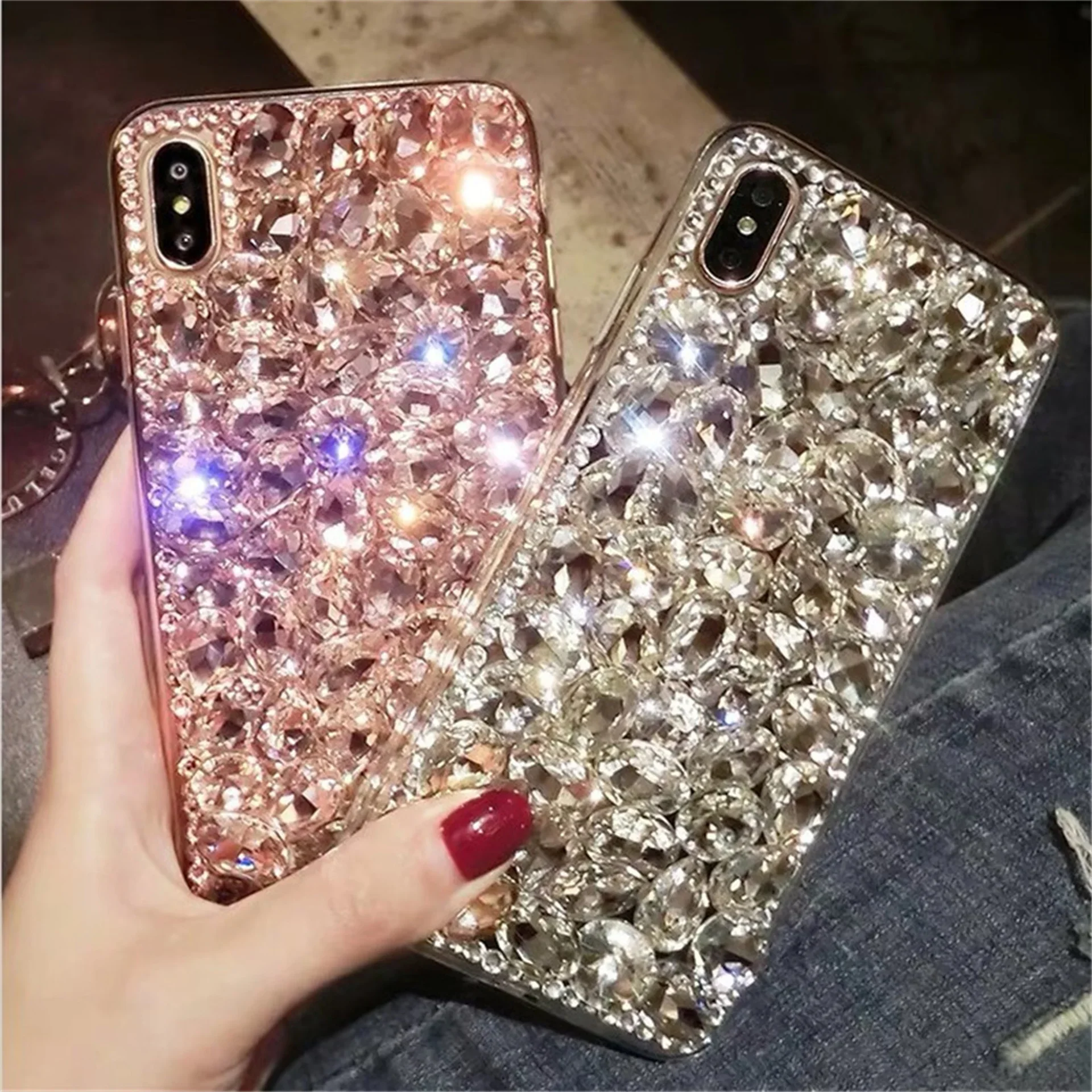 Luxury Rhinestone Phone Case for Samsung, Galaxy Diamond Glitter Cover, S26, S23, S22, S21, S24 Plus, Ultra Fe, Note 10, 20