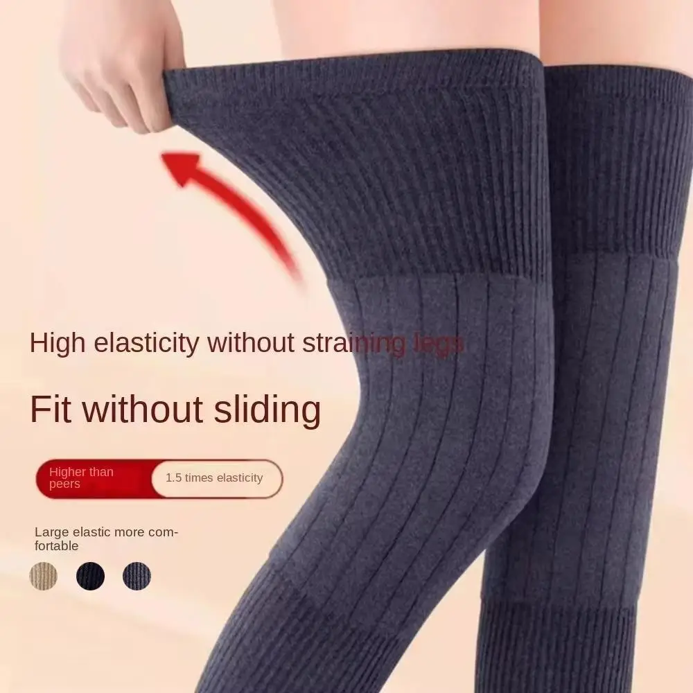 Rodillera de lana suave para piernas, mangas cálidas para piernas, artículos a prueba de frío, Protector de rodilla de Cachemira, suministros útiles, rodillera gruesa y cálida