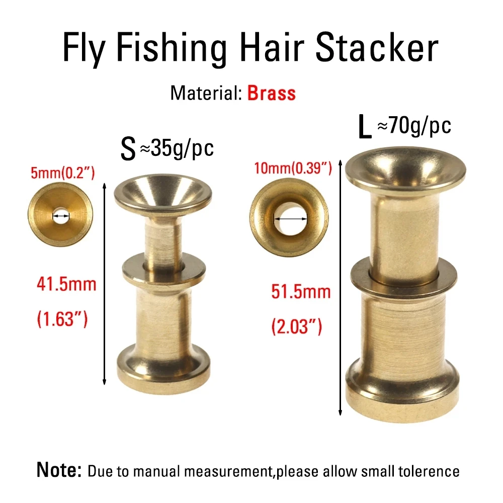 ICERIO 1PCS Brass Hair Stacker Fly Tying Tool Elk Deer Hair Align Accessory Dry Streamer Stimulator Flies Making Fishing Tools