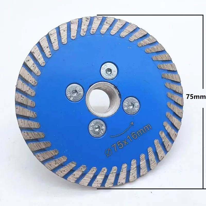 75 мм мини-алмазная пила с резьбой M14 и турбоотрезным диском RemovabIe FIange для гранита, мрамора, камня, режущий инструмент для бетона