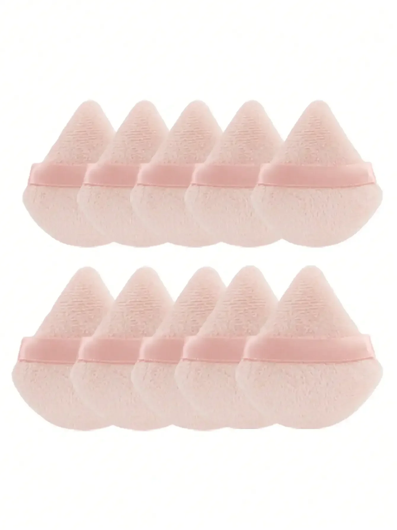 10 Stück dreieckige Samt-Puderquaste, Pizza-Form, Mini-Gesichts-Make-up-Schwamm, Kosmetik, waschbar, leichtes Make-up-Werkzeug – Detail 9