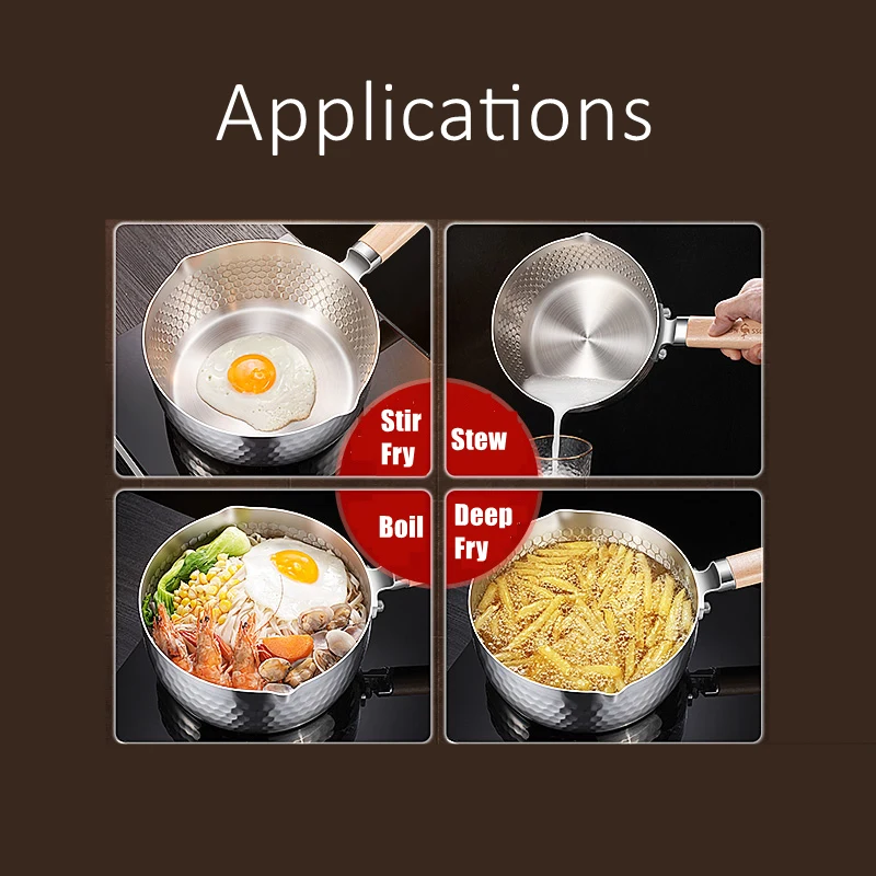 شهادة LFGB 316L المطبخ الفولاذ المقاوم للصدأ اليابانية خفيفة الوزن وعاء 99.9% المضادة للبكتيريا Yukihira وعاء الحليب وعاء الطبخ #6