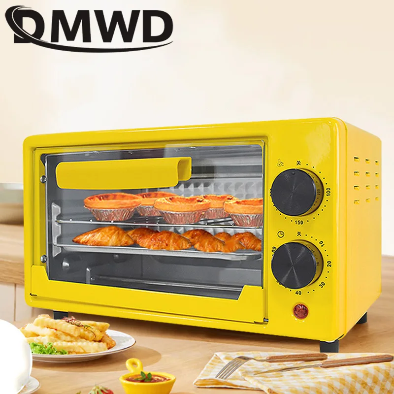 DMWD-horno eléctrico doméstico, Mini máquina multifunción de 12L para hornear pan, tarta de huevo, tostadora de sincronización inteligente, máquina