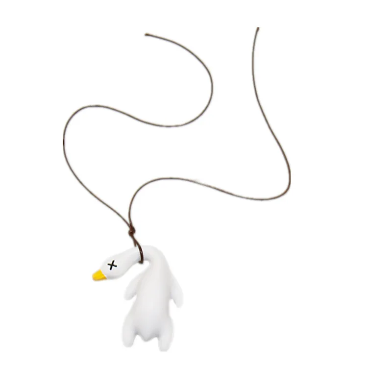 Cute Swing Duck Car Pendant Resin Funny Cartoon Gypsum Roasted Duck Car Rearview Mirror Decoration Pendant