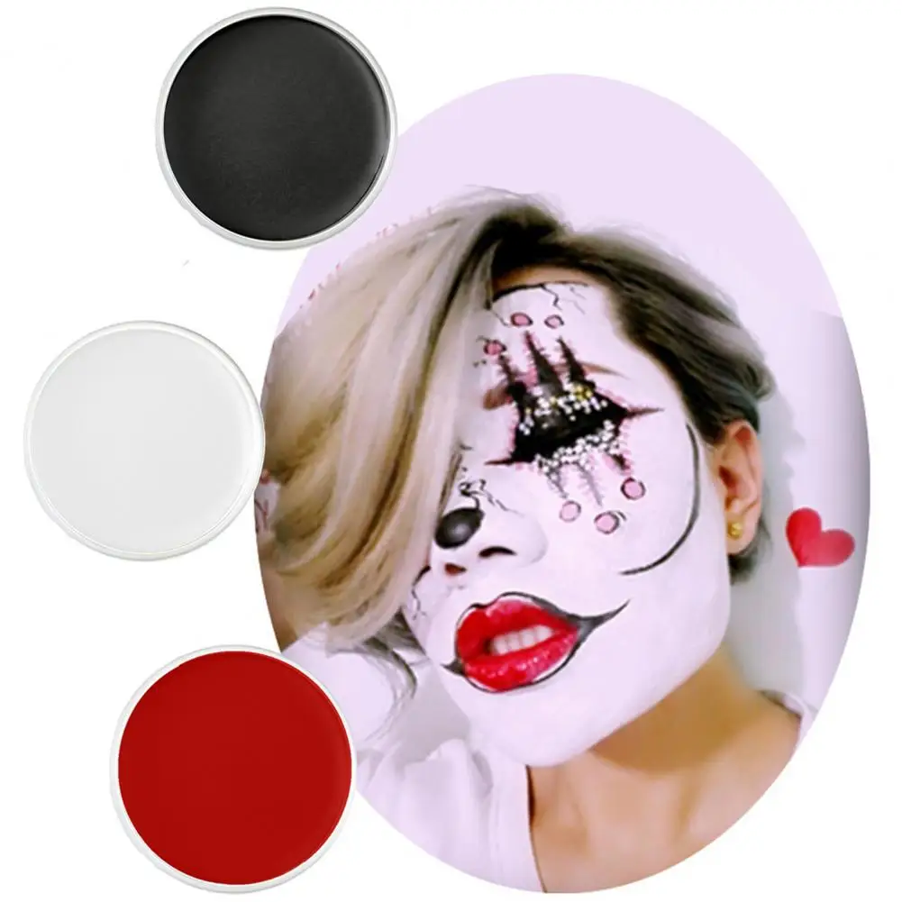 Long-lasting Face Body Makeup Professional Colored Oil Face Body Paint Palette Kit for Halloween Cosplay Theater Capacity White